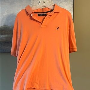 Nautica Orange Polo Shirt Classic Design